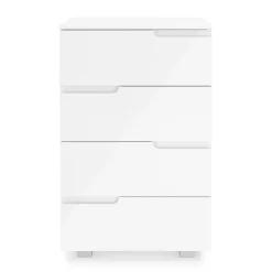 Kommode AVILA 4 Schubladen 50 x 80 cm Hochglanz weiss
