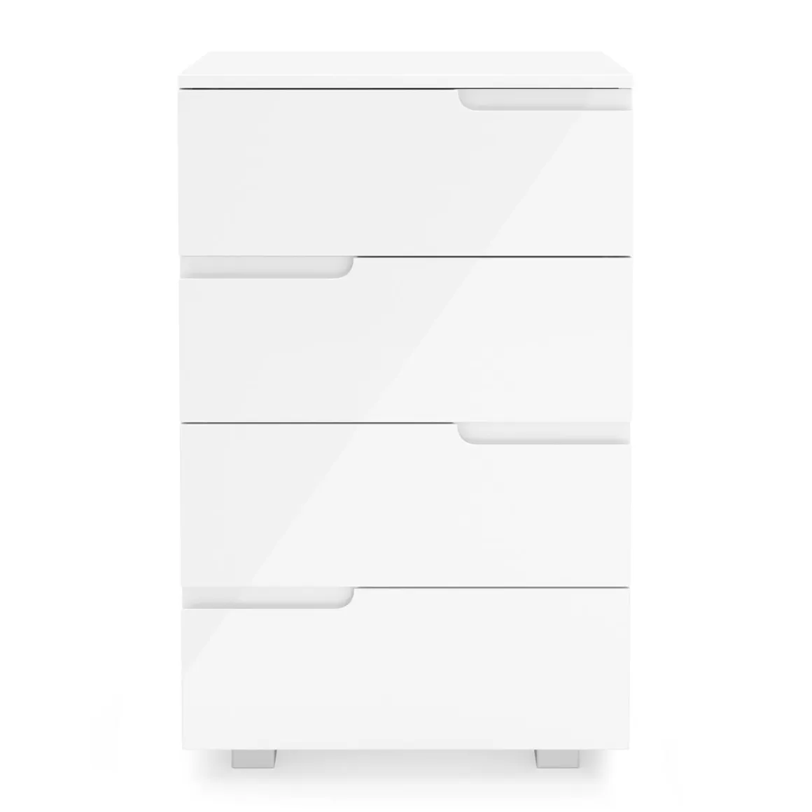 Kommode AVILA 4 Schubladen 50 x 80 cm Hochglanz weiss
