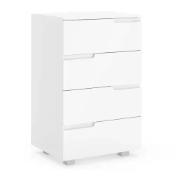 Kommode AVILA 4 Schubladen 50 x 80 cm Hochglanz weiss