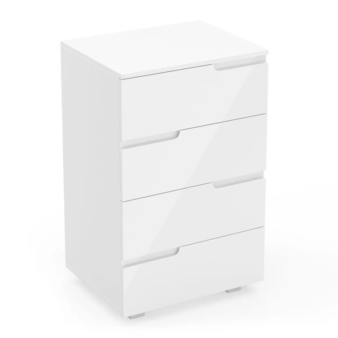 Kommode AVILA 4 Schubladen 50 x 80 cm Hochglanz weiss