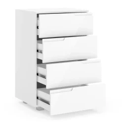 Kommode AVILA 4 Schubladen 50 x 80 cm Hochglanz weiss