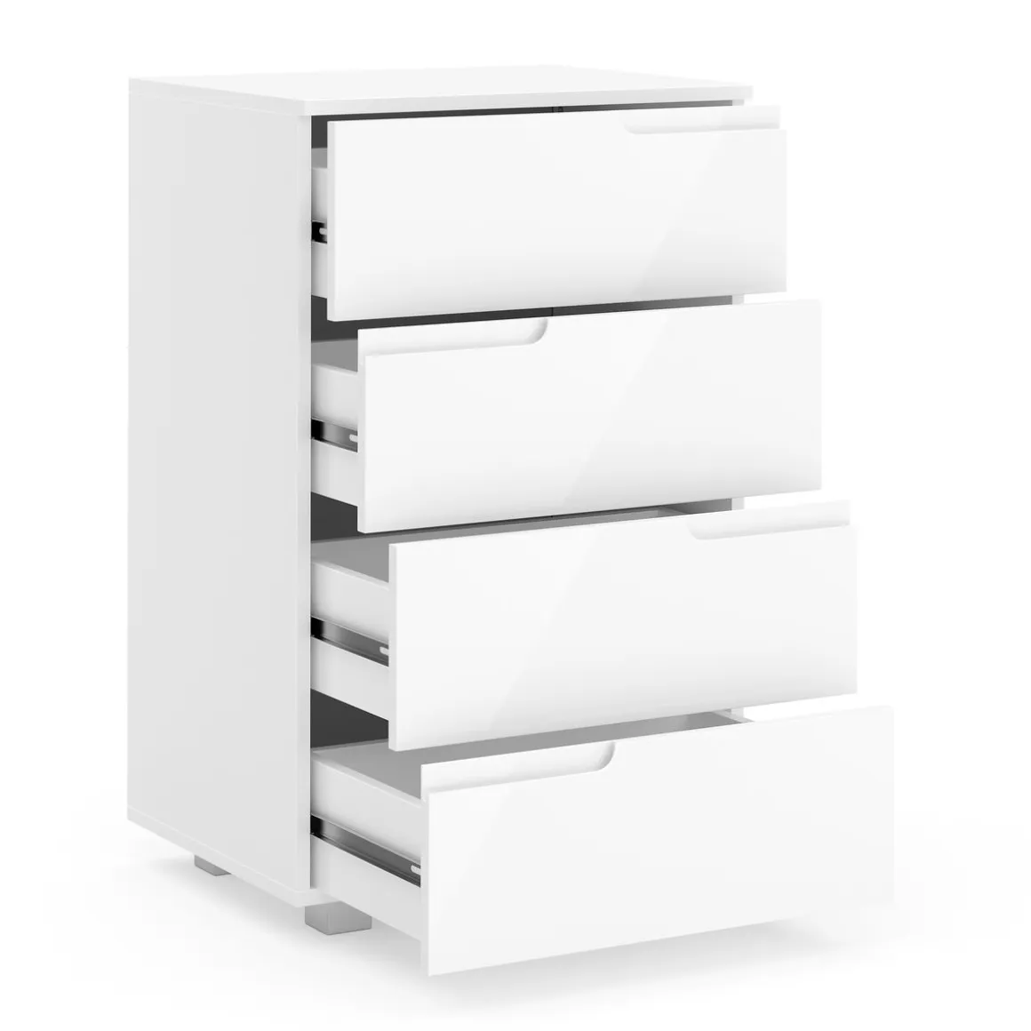 Kommode AVILA 4 Schubladen 50 x 80 cm Hochglanz weiss