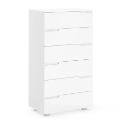Kommode AVILA 6 Schubladen 65 x 119 cm Hochglanz weiss