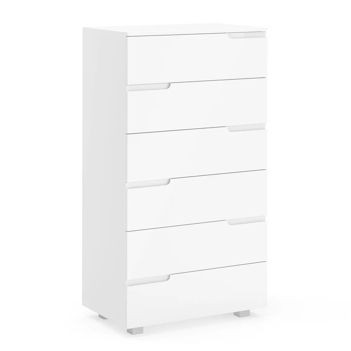 Kommode AVILA 6 Schubladen 65 x 119 cm Hochglanz weiss