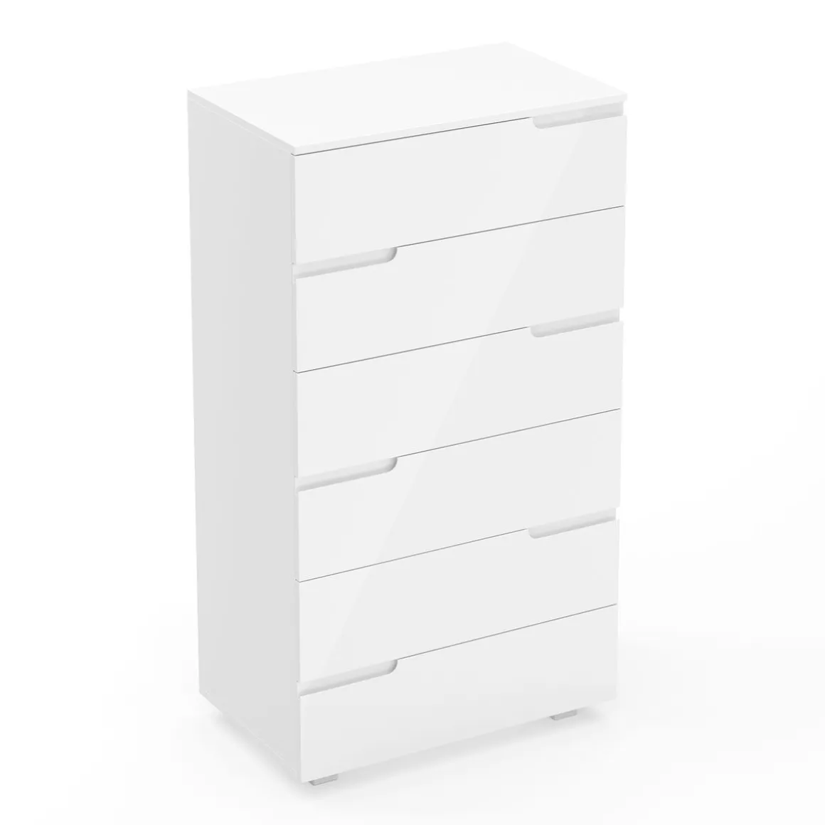 Kommode AVILA 6 Schubladen 65 x 119 cm Hochglanz weiss