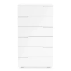 Kommode AVILA 6 Schubladen 65 x 119 cm Hochglanz weiss