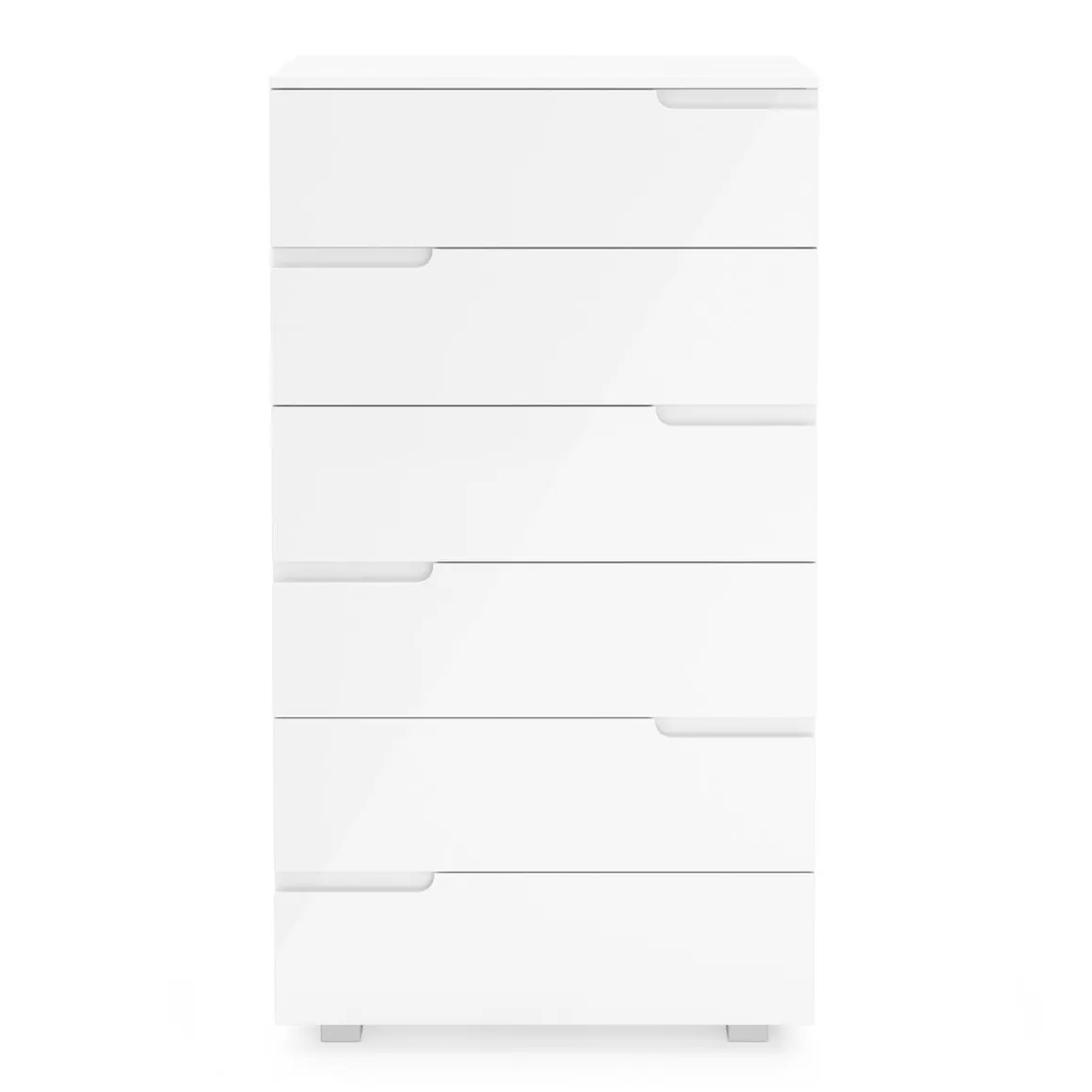 Kommode AVILA 6 Schubladen 65 x 119 cm Hochglanz weiss