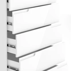 Kommode AVILA 6 Schubladen 65 x 119 cm Hochglanz weiss