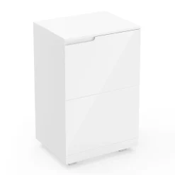 Kommode AVILA 1 Tür 50 x 80 cm Hochglanz weiss