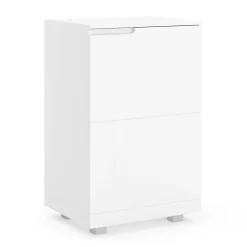 Kommode AVILA 1 Tür 50 x 80 cm Hochglanz weiss