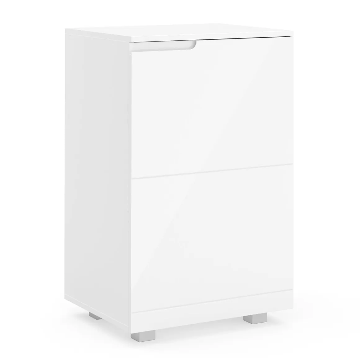 Kommode AVILA 1 Tür 50 x 80 cm Hochglanz weiss