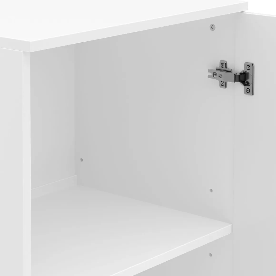 Kommode AVILA 1 Tür 50 x 80 cm Hochglanz weiss