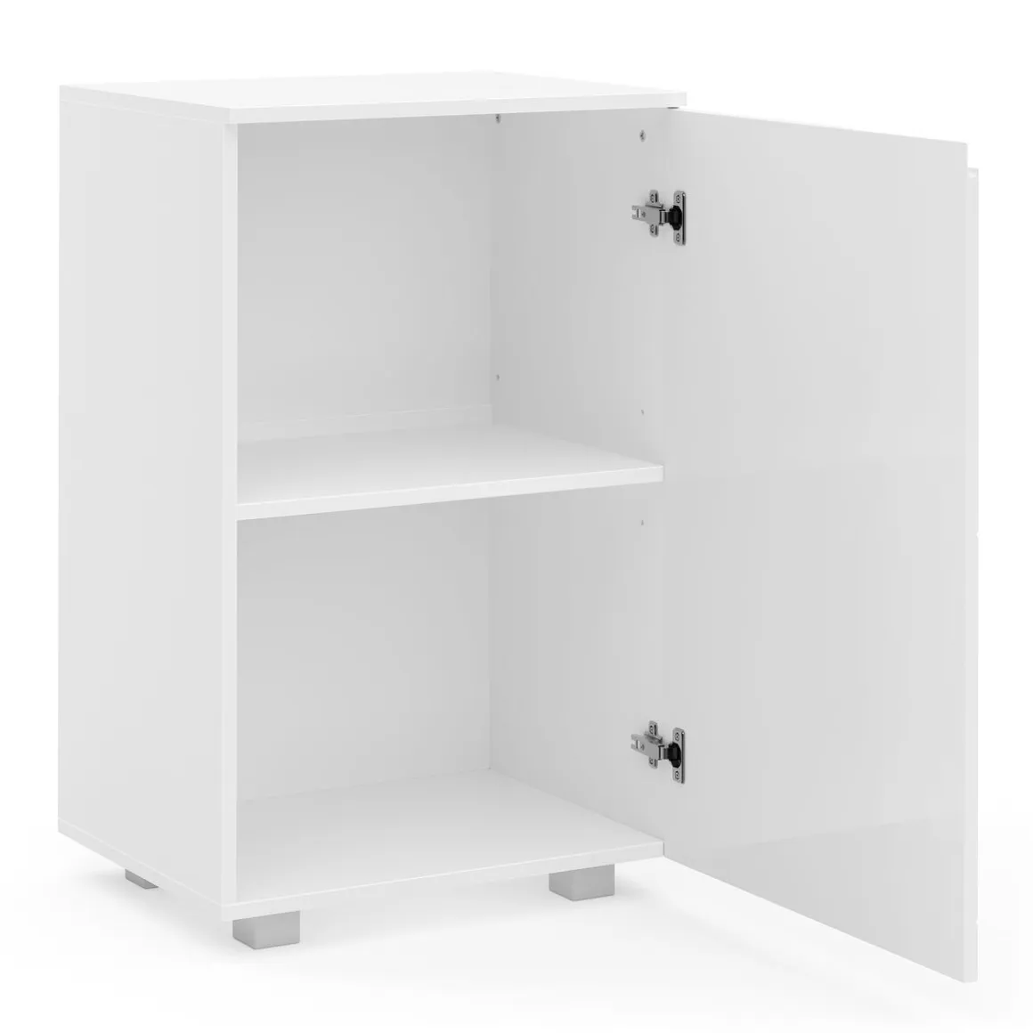 Kommode AVILA 1 Tür 50 x 80 cm Hochglanz weiss