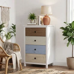Kommode Holz MAGDA 46 x 80 cm weiss