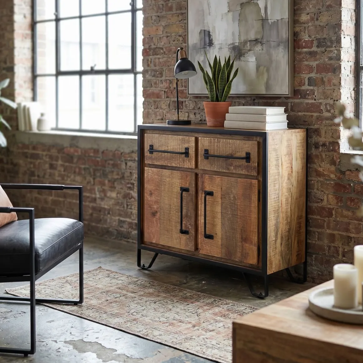 Kommode Holz Vintage BASTIAN 65 x 70 cm