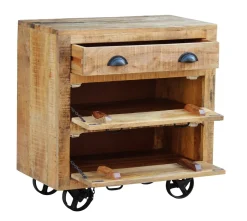 Kommode Holz Vintage FABRIZIO auf Rollen 70 x 75 cm