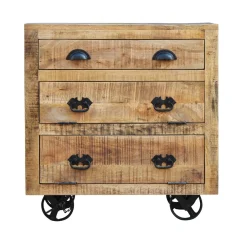 Kommode Holz Vintage FABRIZIO auf Rollen 70 x 75 cm