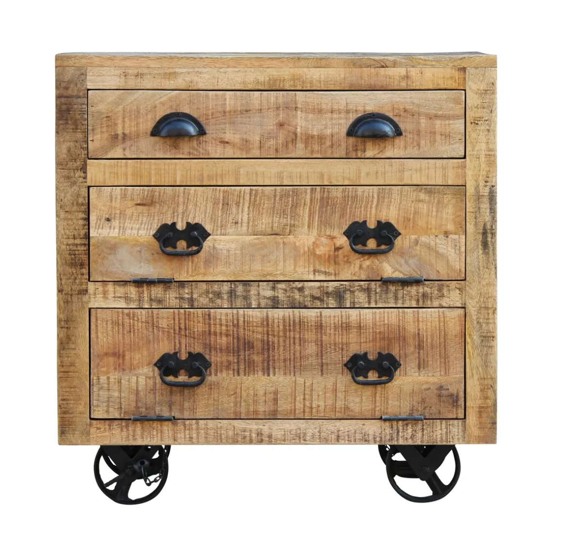 Kommode Holz Vintage FABRIZIO auf Rollen 70 x 75 cm