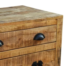 Kommode Holz Vintage FABRIZIO auf Rollen 70 x 75 cm