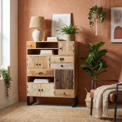 Kommode Holz Vintage REMI 100 x 130 cm