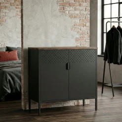 Kommode Metall AMET 80 x 80 cm schwarz