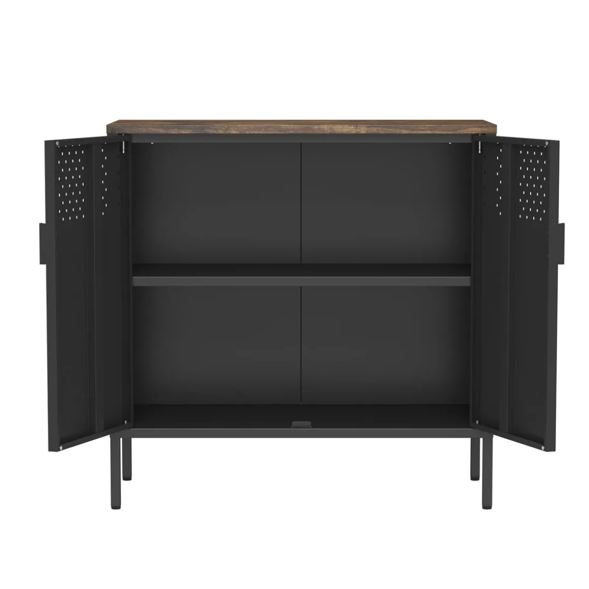 Kommode Metall AMET 80 x 80 cm schwarz