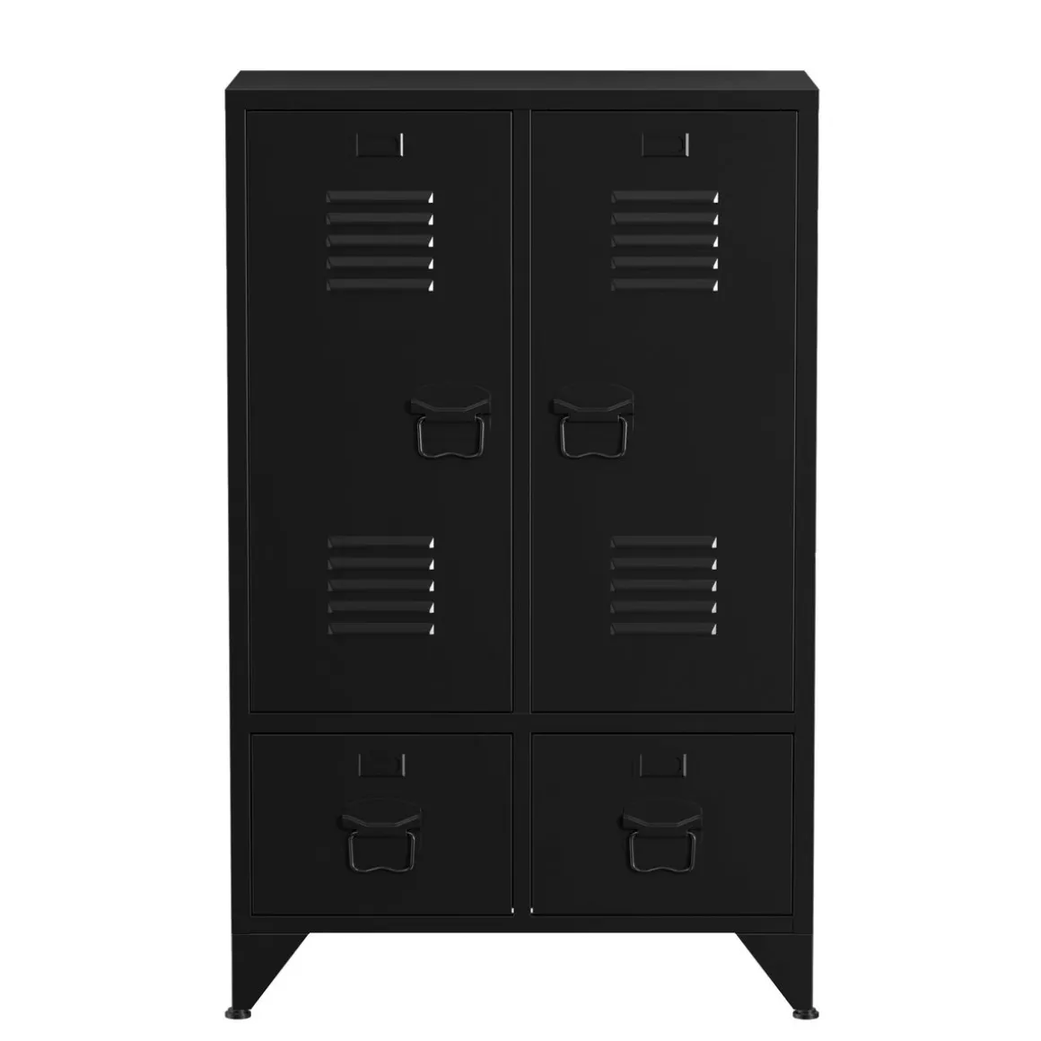 Kommode Metall ANTEY 2 Türen 2 Schubladen 67 x 107 cm schwarz