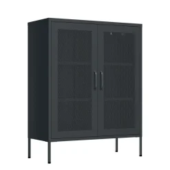 Kommode Metall BRANDO 80 x 101 cm anthrazit