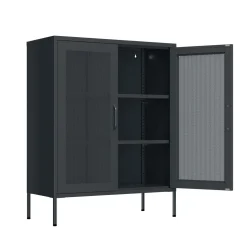 Kommode Metall BRANDO 80 x 101 cm anthrazit