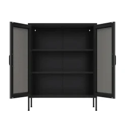 Kommode Metall BRANDO 80 x 101 cm schwarz