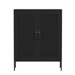 Kommode Metall BRANDO 80 x 101 cm schwarz