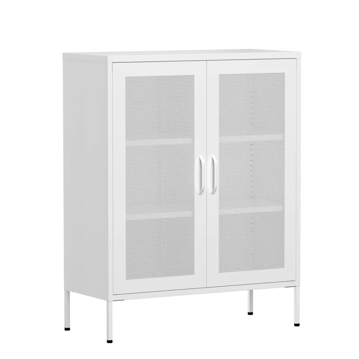 Kommode Metall BRANDO 80 x 101 cm weiss