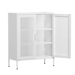 Kommode Metall BRANDO 80 x 101 cm weiss