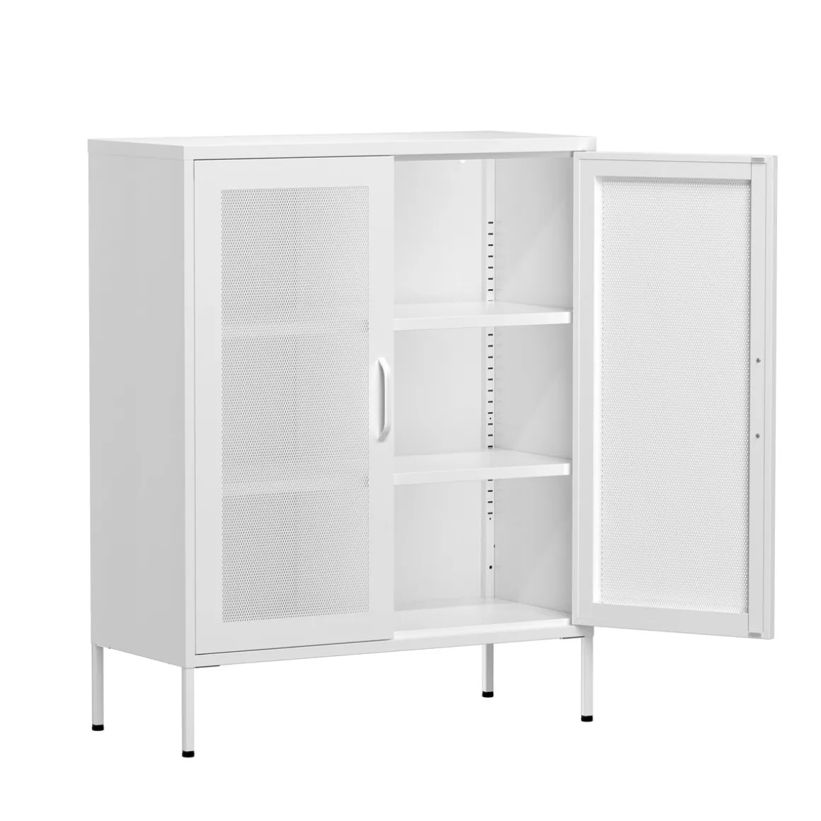 Kommode Metall BRANDO 80 x 101 cm weiss