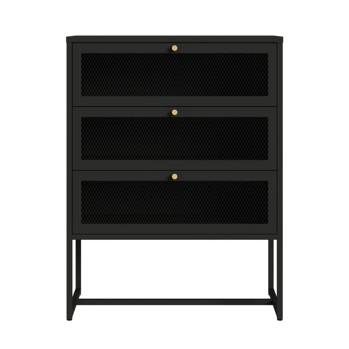 Kommode Metall GILSEY 80 x 105 cm schwarz