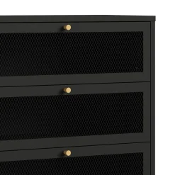 Kommode Metall GILSEY 80 x 105 cm schwarz