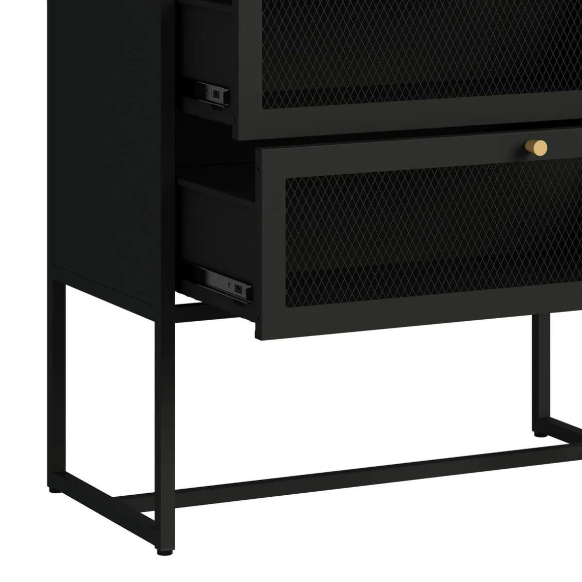 Kommode Metall GILSEY 80 x 105 cm schwarz
