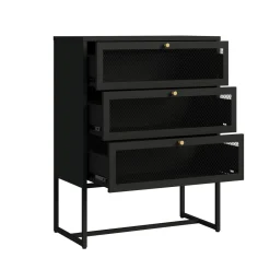 Kommode Metall GILSEY 80 x 105 cm schwarz