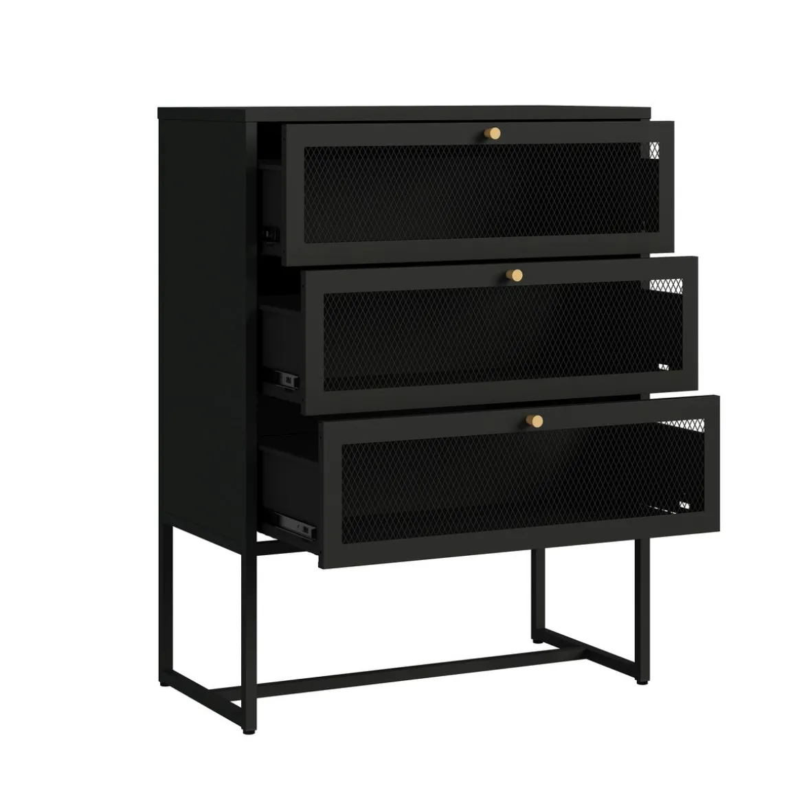 Kommode Metall GILSEY 80 x 105 cm schwarz