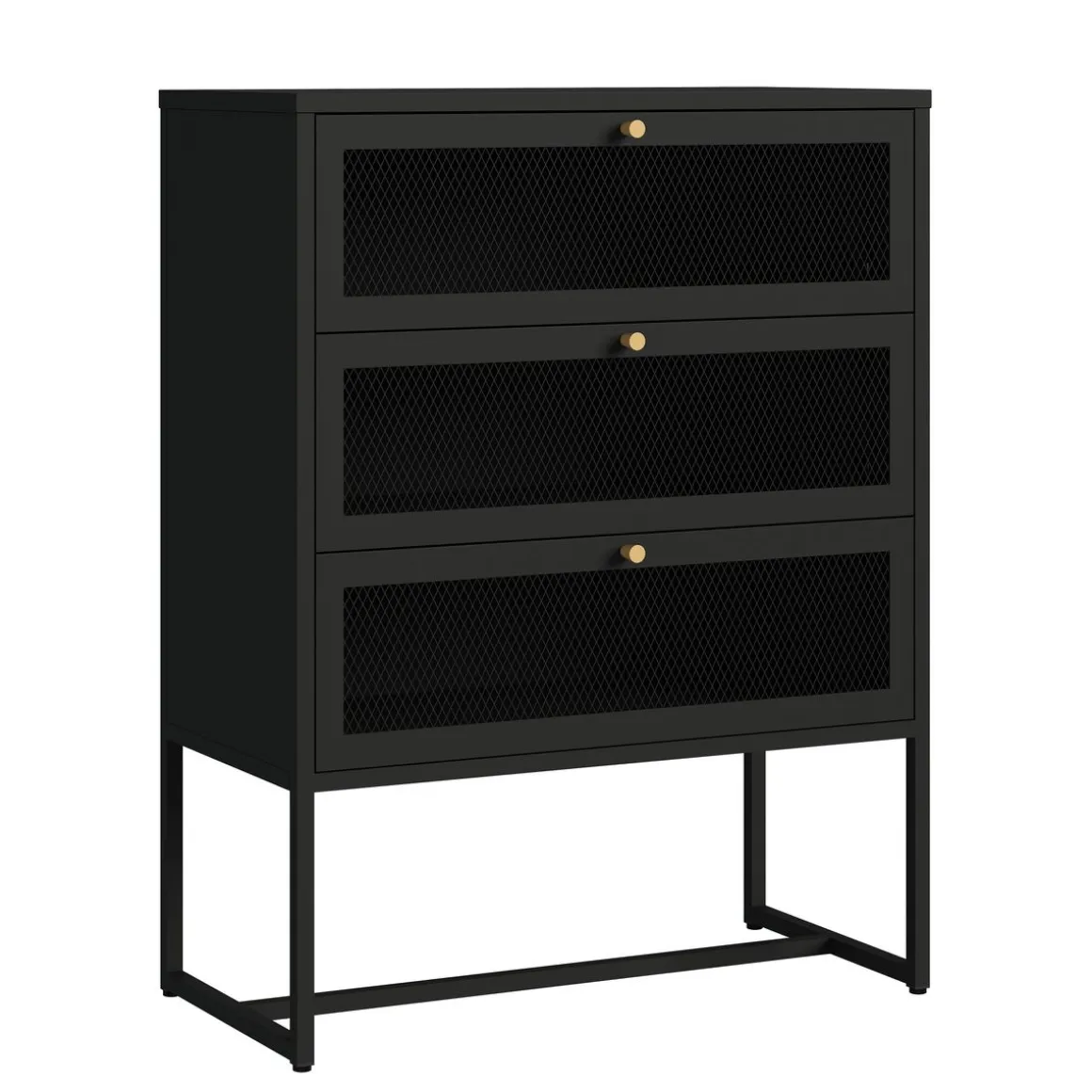 Kommode Metall GILSEY 80 x 105 cm schwarz