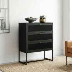 Kommode Metall GILSEY 80 x 105 cm schwarz
