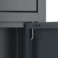 Kommode Metall KLAUS 2 Schubladen 2 Türen 80 x 101 cm anthrazit