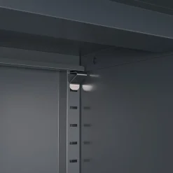 Kommode Metall KLAUS 2 Schubladen 2 Türen 80 x 101 cm anthrazit