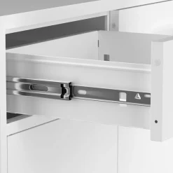 Kommode Metall KLAUS 2 Schubladen 2 Türen 80 x 101 cm weiss
