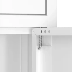 Kommode Metall KLAUS 2 Schubladen 2 Türen 80 x 101 cm weiss