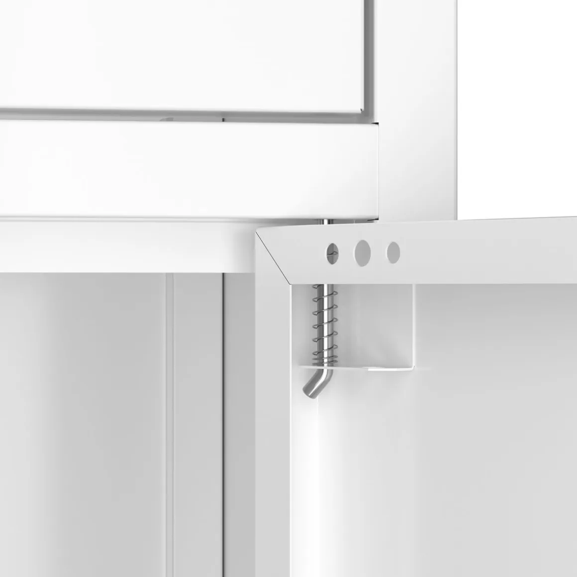 Kommode Metall KLAUS 2 Schubladen 2 Türen 80 x 101 cm weiss