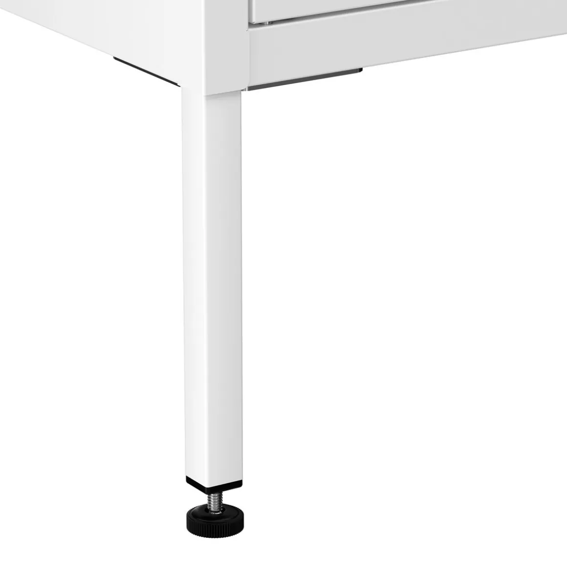 Kommode Metall KLAUS 2 Schubladen 2 Türen 80 x 101 cm weiss
