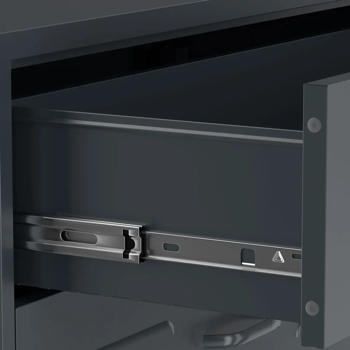 Kommode Metall KLAUS 3 Schubladen 42 x 101 cm anthrazit