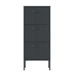 Kommode Metall KLAUS 3 Schubladen 42 x 101 cm anthrazit
