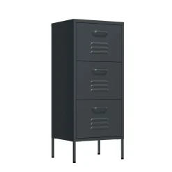 Kommode Metall KLAUS 3 Schubladen 42 x 101 cm anthrazit